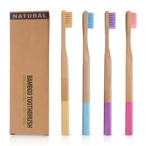 New arrival hot selling bamboo toothbrush custom logo wholesale 100% nature bamboo charcoal toothbrush for adults and children