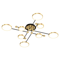 Plafonnier LED moderne pour salon, salle à manger, chambre, cuisine, décoration intérieure, luminaire en forme d'anneau noir et or