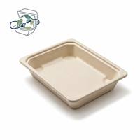 Assiette de service alimentaire en bagasse de canne à sucre, biodégradable, compostable, écologique, vaisselle jetable, solutions pour les cantines scolaires et de bureau