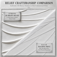 Cadre en bois de peinture de toile de vague de relief blanc minimaliste moderne pour le mariage ou le Ramadan suspendu Design fonctionnel