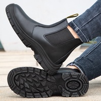 Sepatu Keselamatan Kerja Industri GUYISA Profesional S1 Anti-statis untuk Bengkel, Kulit Sapi Lembut dengan Pelindung Baja di Ujungnya