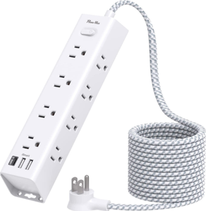 Regleta de Enchufes Power Max de 12 Tomas con Cable Trenzado de Carga Inteligente USB-C y Diseño Montable para Oficina en Casa - Product Image 1