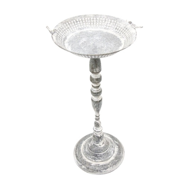 White Chargeable Feature Water Bird Bath,Garden Outdoor Solar Fountain  20 Inch Tall Freestanding Birdbaths