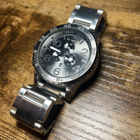 Montres à quartz pour hommes en acier inoxydable, étanches, multifonctionnelles, avec cadran à chiffres arabes, de luxe, 51 mm, vente en gros