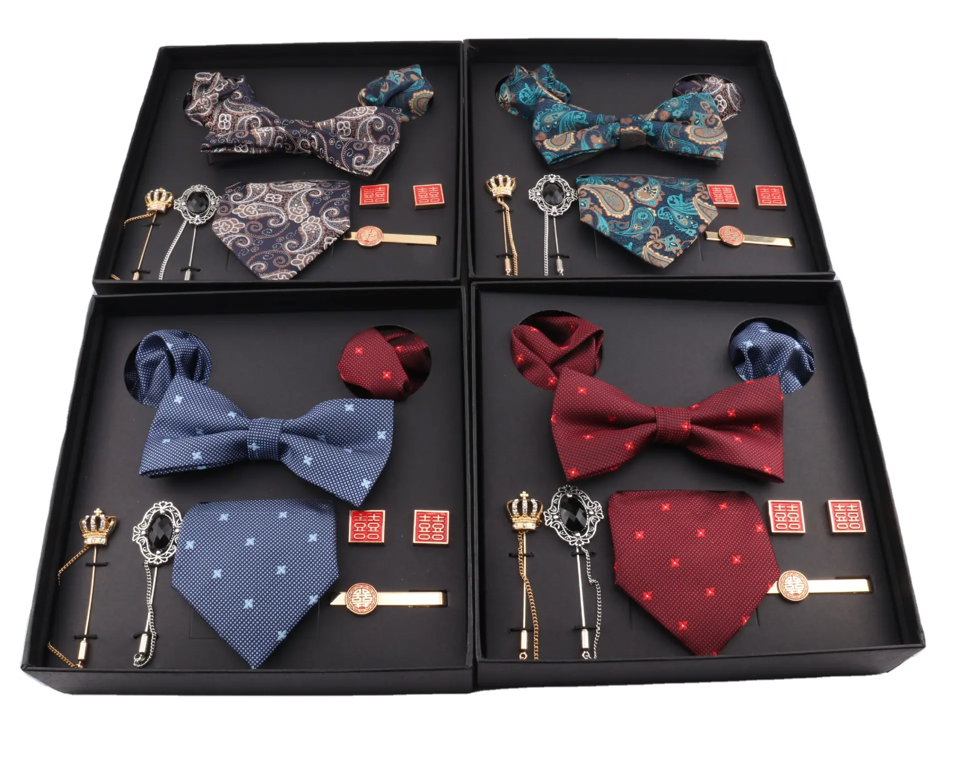 Grosir Dasi Kupu-kupu Pria Delapan Set Kotak Hadiah Hadiah Formal Bisnis untuk Pernikahan