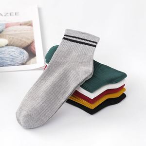 Chaussettes en coton rayées à col ras du cou pour lycéennes japonaises, amusantes et mignonnes, modèle K39 - Product Image 4