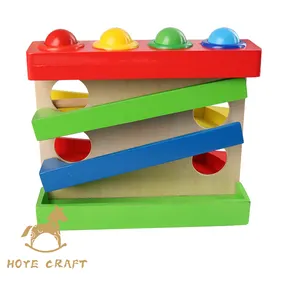 HOYE CRAFT bambini in legno colorato bussare giochi di palla Rolling Ball Toy giocattoli educativi Montessori per i più piccoli