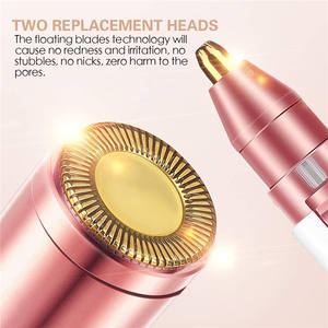 Tondeuse à sourcils électrique portable pour femmes 2 en 1, rasoir exfoliant, épilation indolore, soin de la peau, soin du visage - Product Image 3