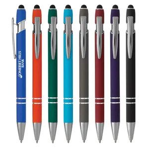 أقلام قلم ستيلوس مبيع بالجملة مطلية بالمطاط قلم حبر بنقطة كروية