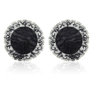 Cache-tétons sexy en dentelle de soie/coton noir avec nœud, pour la santé sexuelle, style <span class=keywords><strong>SM</strong></span> - Product Image 5
