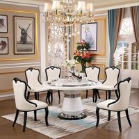 Modern Simple European Style 6-Personen-Esstisch Stuhl Set Natur marmor Massivholz Schwarz Weiß Plattenspieler für kleine