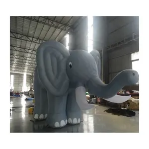 Elefante inflable gigante encantador con marfil blanco para decoración de fiesta