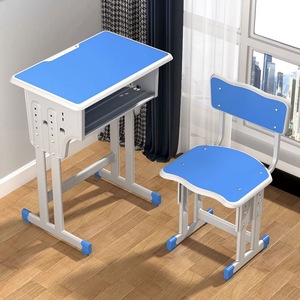 Bureaux et chaises métalliques en gros pour écoles primaires et secondaires ; Ensembles bureau-chaise individuels et doubles pour la formation, idéaux pour les écoles et les centres de tutorat - Product Image 4