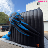 Tente tunnel gonflable géante personnalisée en forme d'aigle de 4,8 m, arche d'entrée mascotte pour événements sportifs en plein air