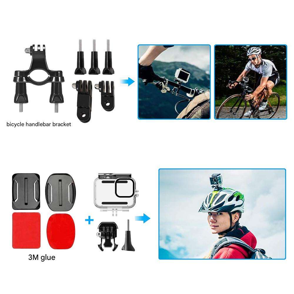 Hongdak 38 in 1 Action & Sports for GoPro Accessories Kit 13 Waterproof Case Triple Charging Charger Package Set