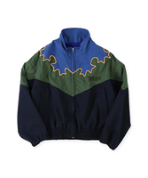Blouson Bomber Zippé Enfant Color Block Col Montant Coupe-Vent Rétro Décontracté Léger en Nylon et Polyester pour Filles