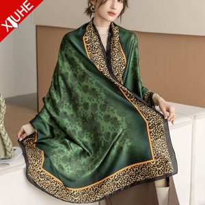 OEM 2025 Custom Satin <strong>Women's</strong> Square <strong>Scarf</strong> 100% <strong>Silk</strong> 53*53cm Floral Jacquard Digital Prints for Summer - Product Image 4