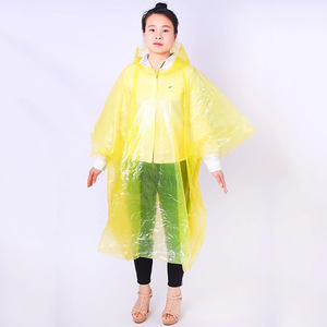 Poncho de pluie léger en PEVA promotionnel avec cordon de serrage sur le capuche pour festival - Product Image 2