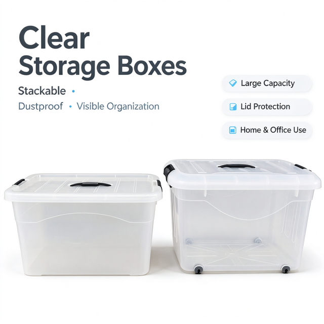 Cheap Plastic Storage Box With Handle Stackable Small Clear Multifunction Organizer Bins