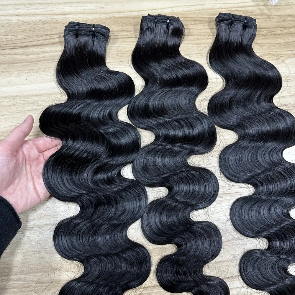 Goodluck bone straight raw vietnamese human hair cuticle in tacked bundles and wigs wholesale Unprocessed Human Hair Vendors