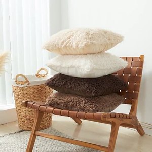 <strong>Chunky</strong> <strong>Knit</strong> <strong>Pillow</strong> Covers for Fall Plush Designs Breathable Backrest Covers