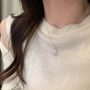 Collier en argent pur S925 Beimu Fulu Gourd, design de niche, nouveau style chinois avec pendentif en forme de gland entièrement serti de diamants - Product Image 3