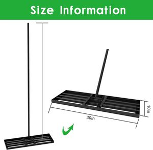 Jh-mech sân vườn lớn cỏ leveler công cụ với điều chỉnh chiều cao xử lý lạnh mạ kẽm đen Cỏ san lấp mặt bằng cào - Product Image 3