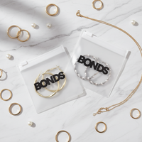 Sac à fermeture éclair en PVC mat imprimé avec logo de marque de luxe, petites pochettes à bijoux, emballage plastique personnalisé pour boucles d'oreilles, bagues