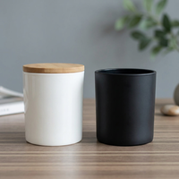 Negro ámbar azul semi-gris púrpura tarros de vidrio de color de lujo diferentes cilindro de Oz contenedor de vela vacío para la fabricación de velas a granel
