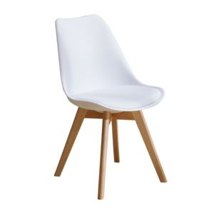 厂家直销热销现代餐厅家具实木腿餐椅米色餐椅塑料椅子批发 - Product Image 2