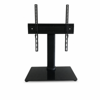 Support TV de table DS304 avec base en verre trempé, hauteur réglable, pivotant à 45 degrés, support métallique pour écrans de 32 à 55 pouces