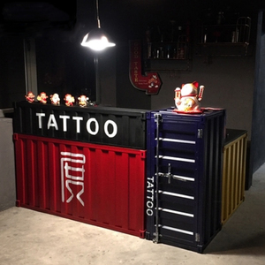 Banco della Reception in stile industriale creativo per palestra in ferro per Home bar per studi di danza e Yoga negozi di abbigliamento o banchi di cassiere - Product Image 2