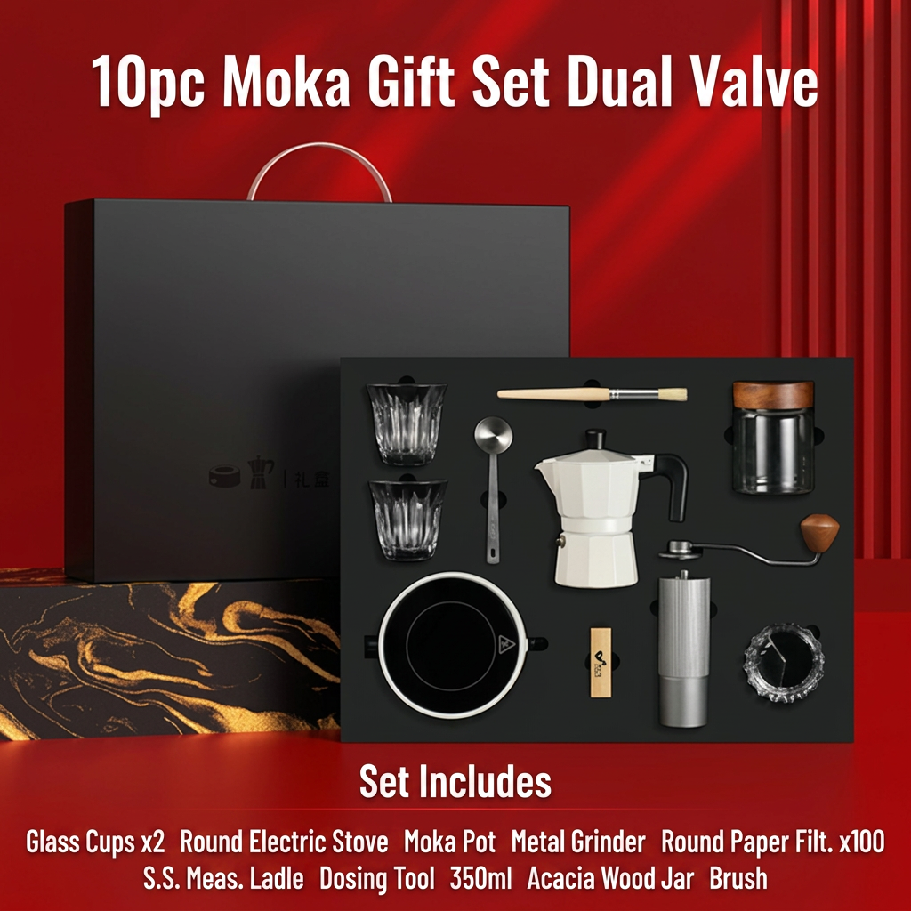 White 10-piece set, dual-valve version