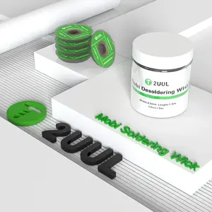 2UUL DW01 <span class=keywords><strong>Kit</strong></span> de réparation de téléphone portable 5 rouleaux/boîte Mèche à dessouder Mobi 2.0mm 1.5m Outils de ruban d'étain pour carte mère - Product Image 1