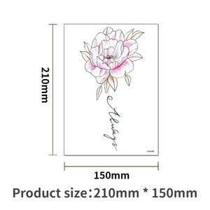 Autocollant de tatouage temporaire personnalisé à petite fleur noire Croquis de corps minimaliste pour femmes pour filles Matériel en papier - Product Image 4
