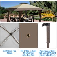 Tente extérieure à baldaquin pop-up de 11 'x 11', abri solaire instantané pour patio, tente à baldaquin de gazebo