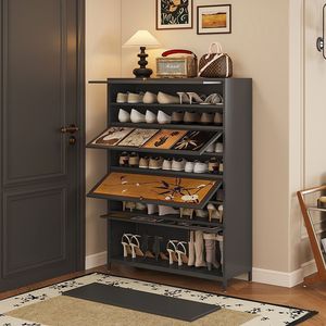 Vintage Style <b>Shoe</b> Cabinet Multi Layer <b>Storage</b> Entryway Dustproof Home Use <b>Wall</b> <b>Mounted</b> <b>Shoe</b> Rack - Product Image 3