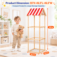 Étagère de rangement pour jouets en bambou moderne en forme de maison, étagères de rangement pour jouets d'enfants, supports de rangement, étagères pour la chambre des enfants