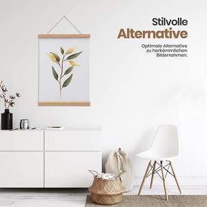 Barre d'affichage Offre Spéciale de qualité supérieure en bois de chêne A3 30 cm barre d'image magnétique en bois véritable avec bracelet en cuir facile à raccrocher - Product Image 5