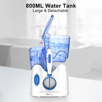 Hydropulseur électrique professionnel avec grand réservoir d'eau de 800 ml, irrigateur buccal, jet d'eau dentaire, fil dentaire, nettoyeur dentaire standard, cure-dents