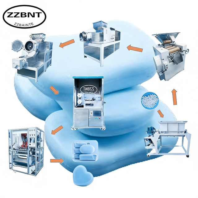 ZZBNT Complete 100kg Hotel Laundry Bar Soap Making Machine Small Solid Bath Soap Production Line Motor 220V/380V 2.2Kw Low Price