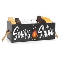 Poli S'mores Station Box Kit Rustique Camping Décor Caddy De Stockage pour Fire Pit Maker Ferme Cuisine Bar Titulaire BBQ Caractéristiques