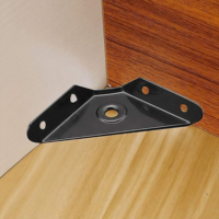 Accessoires de montage pour cadre photo, code d'angle de cadre noir, support en L à 4 trous, plaque de réparation, connecteur en acier au carbone pour bois
