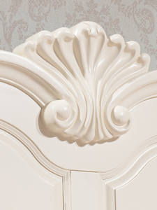 Letto in Legno Massello Intagliato Stile Americano, Bianco, Arredamento per Camera da Letto Principessa, Letto Matrimoniale per Coppie - Product Image 3