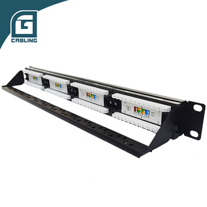 Gcabling 1U 19 pouces Matériau SPCC CE Panneau de brassage réseau LAN 24 ports <span class=keywords><strong>RJ45</strong></span> Keystone avec éclairage LED 1U pour centre de données - Product Image 2