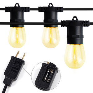 Factory price ETL certified 120V US plug 48FT connectable S14 edison bulb string light outdoor patio lights string