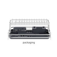 WIREKING Égouttoir à vaisselle grande capacité 18,6 pouces, 2 niveaux, en aluminium antirouille, organisateur de cuisine avec porte-couverts