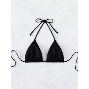 Haut de bikini triangle personnalisé pour femme avec dos noué et imprimé étoiles, en Spandex et Polyester extensible, pour maillot de bain - Product Image 3