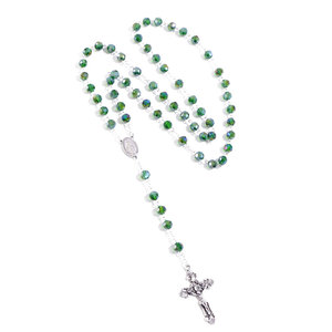 Collier de prière en cristal catholique Komi, perles de 8 mm, 8 couleurs, pendentif croix perlé, bijoux en gros - Product Image 3