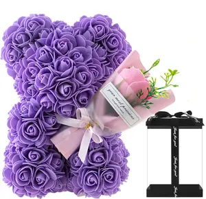 Dropshipping Products 2024 Valentine's Day Gift Flower Teddy Rose Bear with Box with Fast shipping to USA